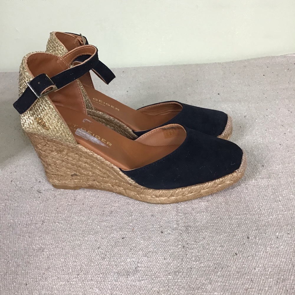 Kurt Geiger Monty blk wedge espadrilles Sz. 7.5 - Picture 3 of 15